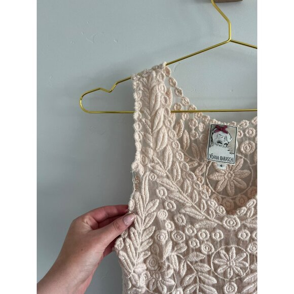 Anthropologie Yoana Baraschi BHLDN Pale Pink Silk Veiled Embroidered Alder Dress - Picture 3 of 9